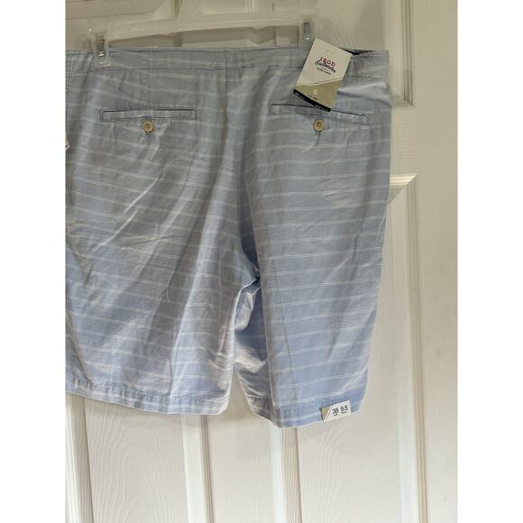Izod  Saltwater The Washed Chino Flat Front Shorts Blue Size 38x9.5 NWT - Picture 2 of 7
